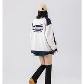 Unisex Jacket Embroidered Multi-Color Coat Loose Motorcycle Jacket